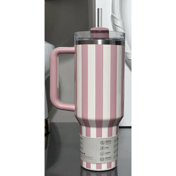 Stanley Quencher H2.0 FlowState Tumbler 40oz, Peach Whip Cabana Gloss - Picture 2 of 4